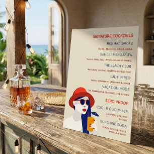Affiche de menu de boissons signatures de l'été ré