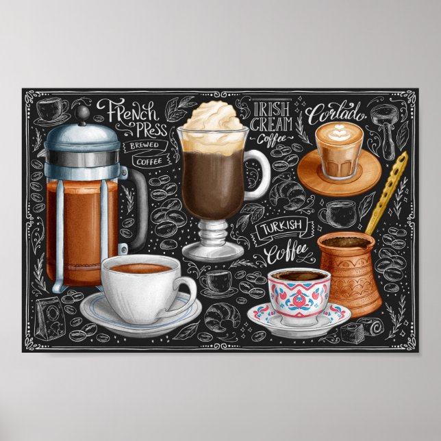 Affiche de menu de café (Devant)