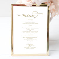 Affiche de menu de mariage élégant à l'écriture do