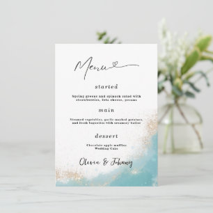 Affiche de menu de mariage élégant minimaliste Mar