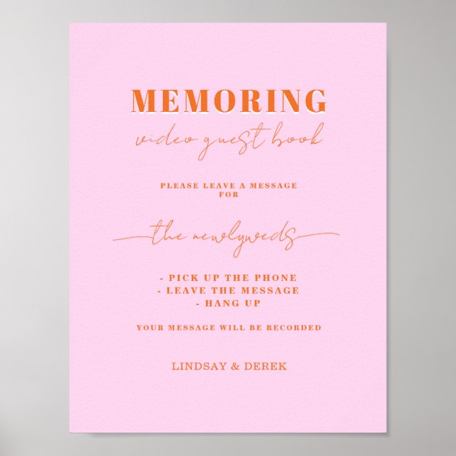 Affiche de message de livre d'or Memoring (Devant)
