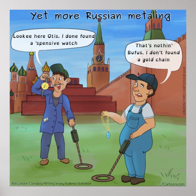 Affiche de métal russe drôle par Rick London (Devant)