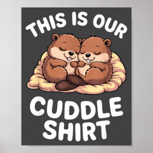 Affiche De mignons castors nichant C'est notre câlin