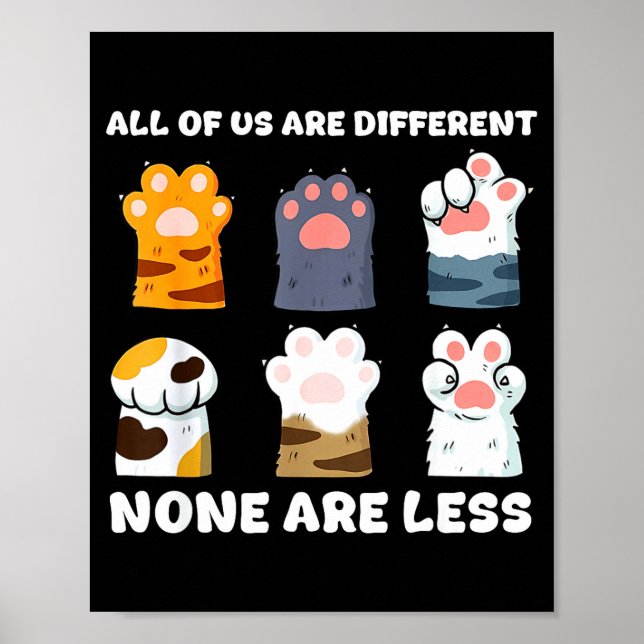 Affiche De mignons petits pattes de chat différents sont a (Devant)