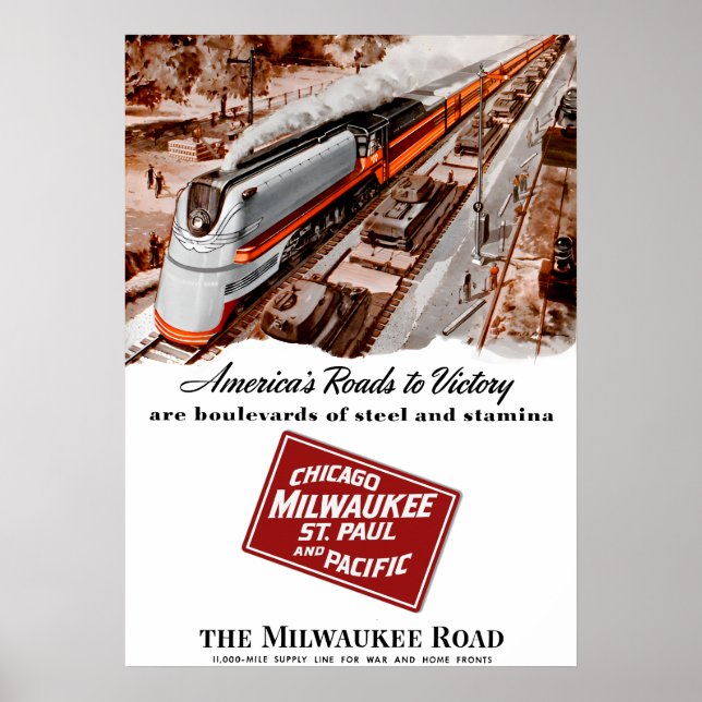 Affiche de Milwaukee Road pendant la Seconde Guerr (Devant)