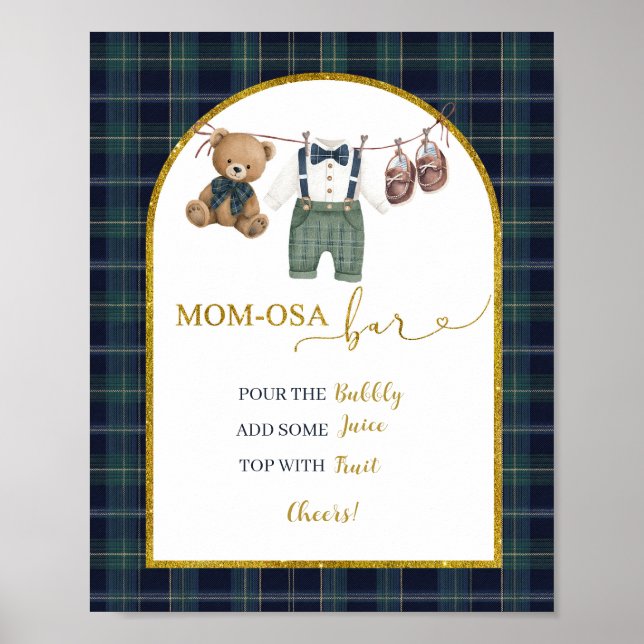 Affiche de Mimosa Baby Shower pour petit gentleman (Devant)