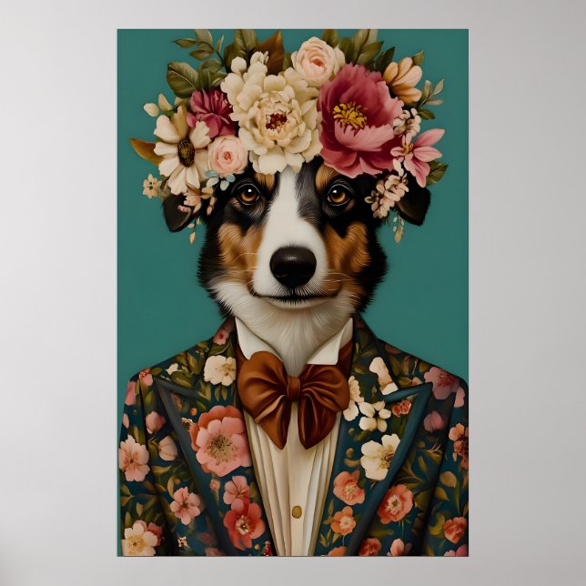 Affiche de Miniature American Shepherd en costume (Devant)