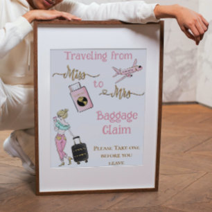 Affiche De Miss à Mrs Cadeau de voyage pour la fête de fia