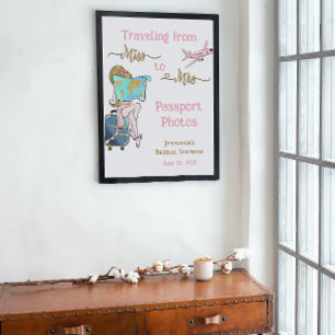 Affiche De Miss à Mrs Voyage de Fête de Fiançailles pour M