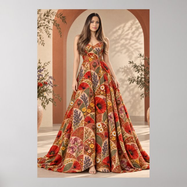 Affiche de mode femme boho florale Botanical Coutu (Devant)