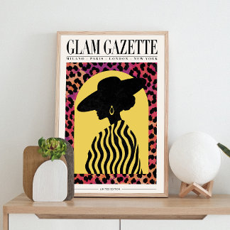 Affiche de mode Glam Gazette | Art mural léopard