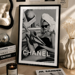 Affiche de mode monochrome noir et blanc minimalis