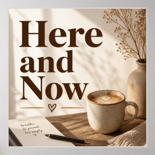Affiche de Moment de Café Présent et Mindful (Devant)