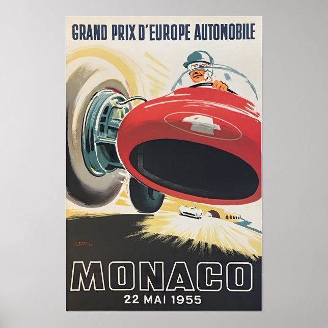 Affiche de Monaco de voiture de course Art Grand P (Devant)