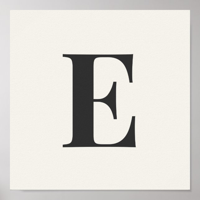 Affiche de monogramme minimaliste | Initiale grise (Devant)