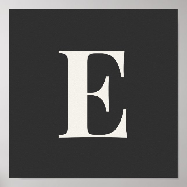 Affiche de monogramme minimaliste | Initiale grise (Devant)