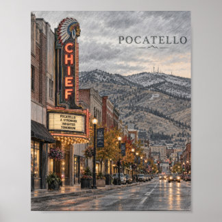 Affiche de montagne de Pocatello Idaho #113