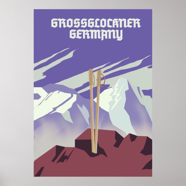 Affiche de montagne Grossglockner Allemagne. (Devant)