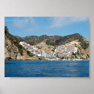 Affiche de montagnes d'île de Catalina