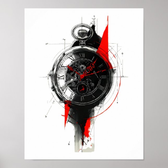Affiche de montre de poche Trash Polka abstraite (Devant)