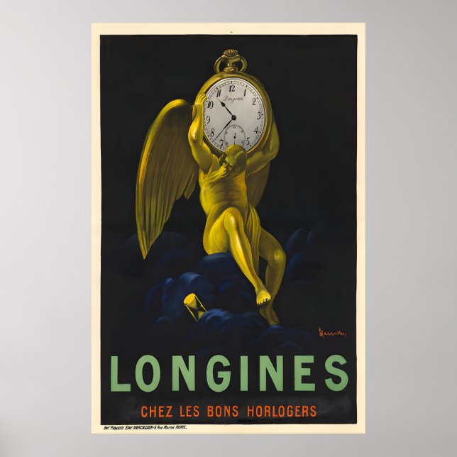 Affiche de montre Longines - Affiche de Cappiello (Devant)