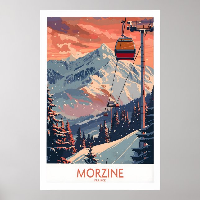 Affiche de Morzine - Impression de ski France 1 (Devant)