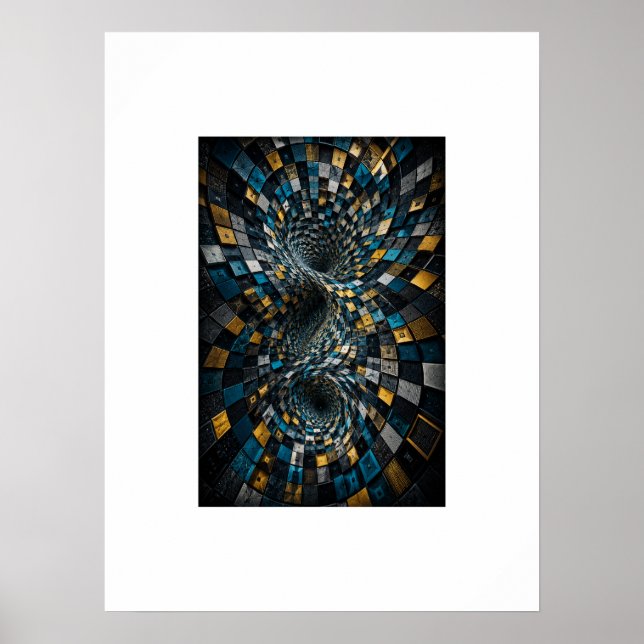 Affiche de mosaïque 3D géométrique Infinity Warp (Devant)