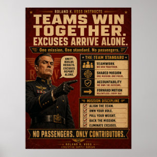Affiche de motivation au travail d'équipe Roland