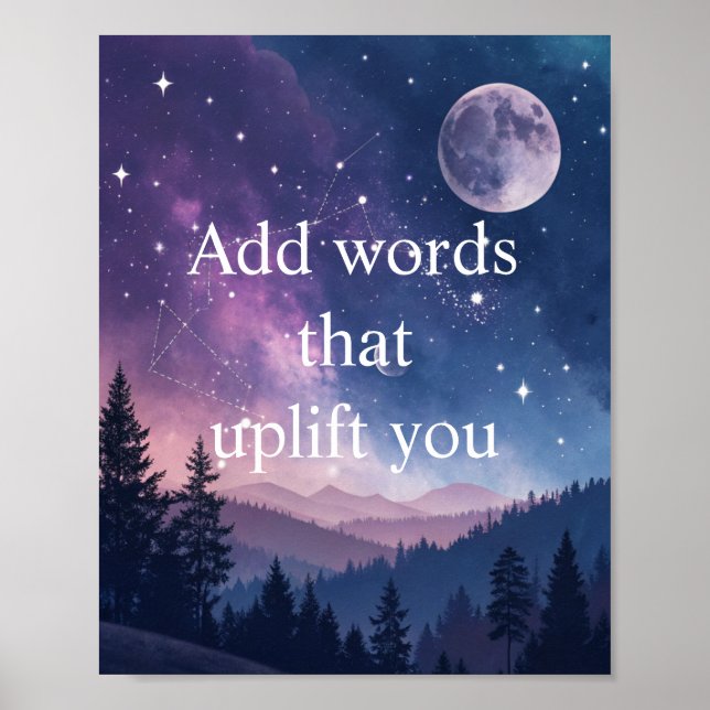Affiche de motivation avec ciel étoilé nocturne (Devant)