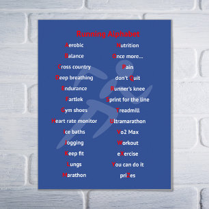 Affiche De motivation bleu d'alphabet courant