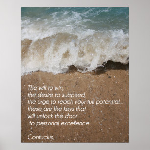 Affiche de motivation de volleyball - excellence