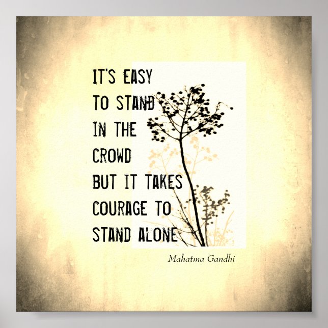 Affiche de motivation Gandhi sur l'art nature (Devant)