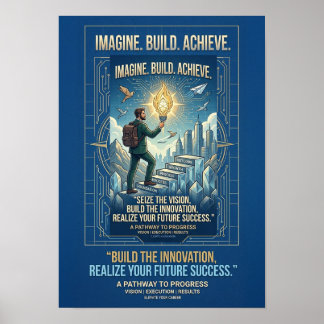 Affiche de motivation Imaginez Construire Réussir