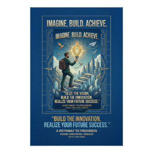Affiche de motivation Imaginez Construire Réussir