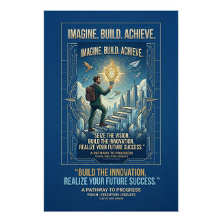 Affiche de motivation Imaginez Construire Réussir