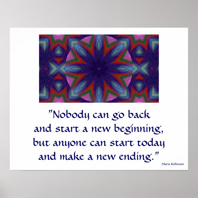 Affiche de motivation kaléidoscopique. Commencer a (Devant)