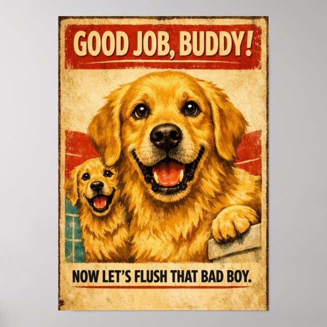 Affiche de motivation pour Golden Retriever (Devant)