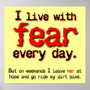 Affiche de moto cross Dirt Bike Live With Fear