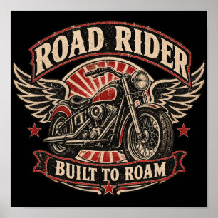 Affiche de moto vintage Road Rider