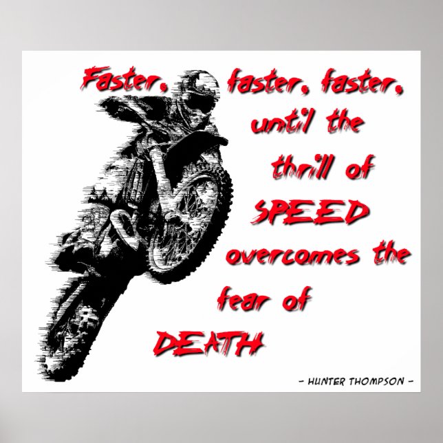 Affiche de motocross moto cross plus rapide (Devant)
