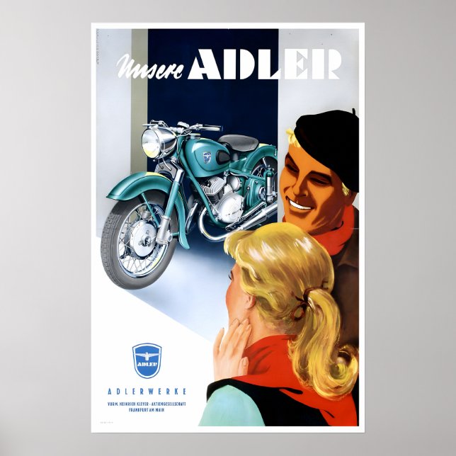 Affiche de motos Adler Art de moto Impression de m (Devant)