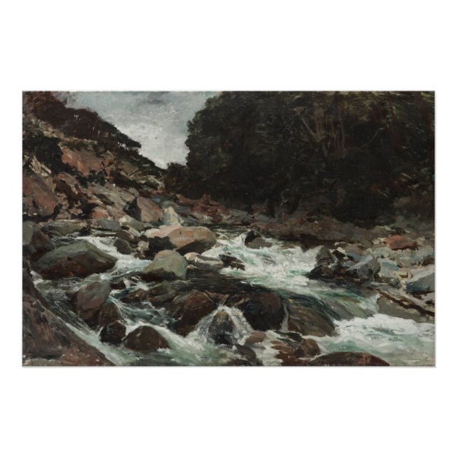 Affiche de Mountain Stream, Otira Gorge (1893) (Devant)