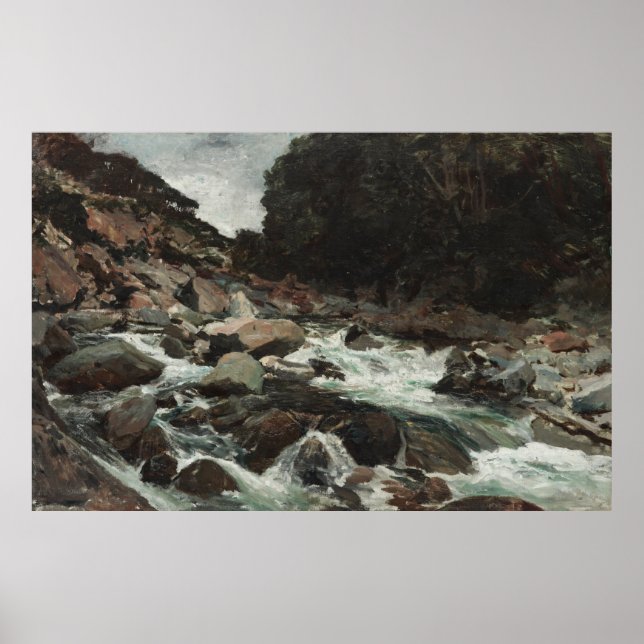 Affiche de Mountain Stream, Otira Gorge (1893) (Devant)