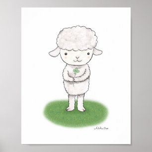 Affiche de mouton agneau mignon Art de nursery trè