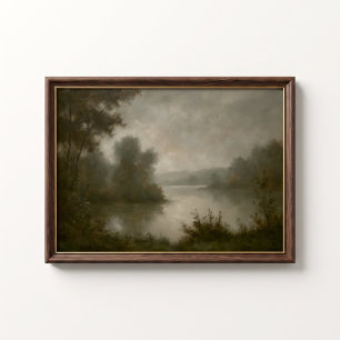 Affiche de mur Aurore du lac brumeux antique