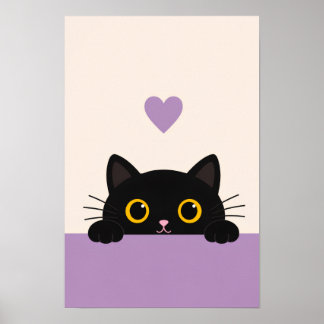 Affiche de mur de café félin