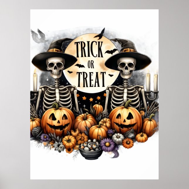 Affiche de mur de Trick or Treat d'Halloween  (Devant)