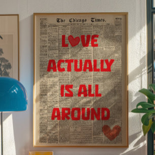 Affiche de mur vintage Love Actually Is All Around