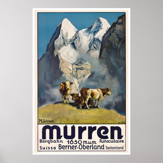 Affiche de Murren Art suisse Suisse Impression Ber (Devant)