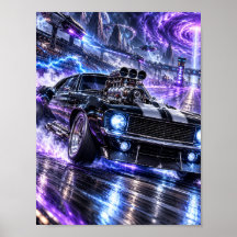 Affiche de Muscle Car Cosmique Suralimenté